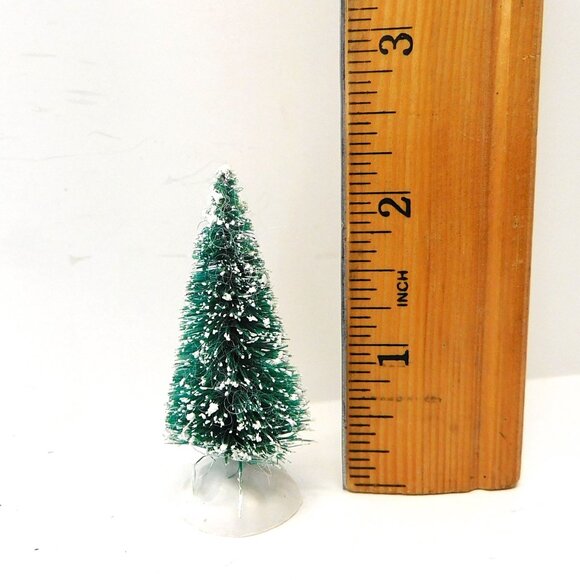 Set Of 46 Vintage Bottle Brush Trees Flocked Various Bases 2 - 6" - Picture 8 of 8